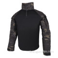 Black Multicam Combat Shirt Elbow Pads Jersey Taktis